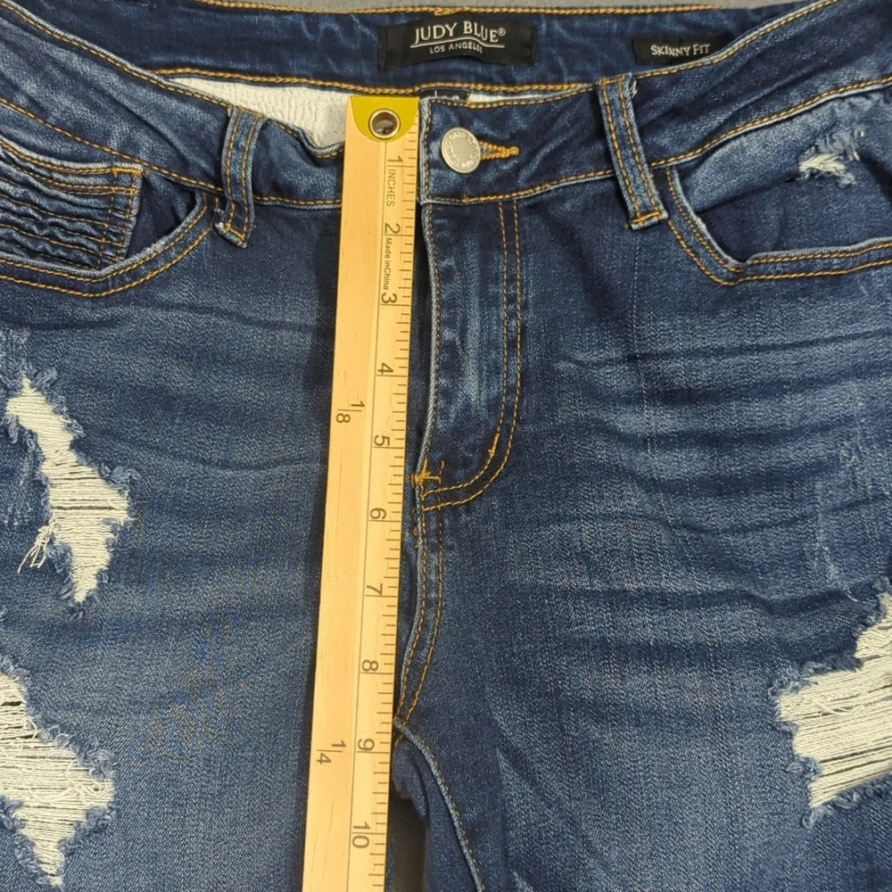 Judy Blue Jeans Women's 29 Blue Skinny Fit Moto Denim - Picture 6 of 12